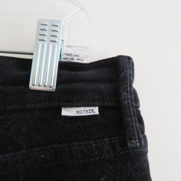 MOTHER The Charmer in My Life As A Snow Bunny Black Velvet Pants - Size 31 - Picture 11 of 14